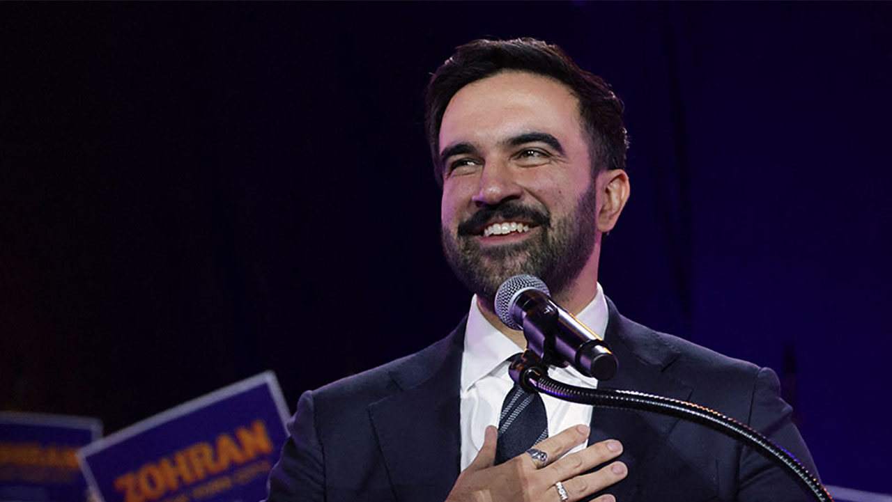New York City mayoral candidate Zohran Mamdani speaks during a campaign rally at Forest Hills Stadium in the Queens borough of New York City on October 26, 2025. New Yorkers will cast their votes for mayor on November 4, 2025. Mamdani, the Democratic candidate, is the current frontrunner ahead of former New York Governor and independent candidate Andrew Cuomo and Republican candidate Curtis Sliwa. (Photo by ANGELA WEISS / AFP via Getty Images)