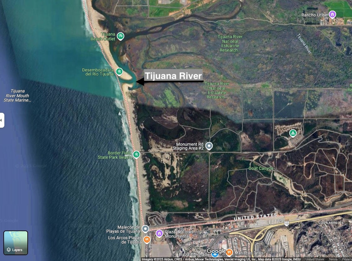 No Border for Sewage: High Bacteria Levels in Tijuana River Close California Beaches