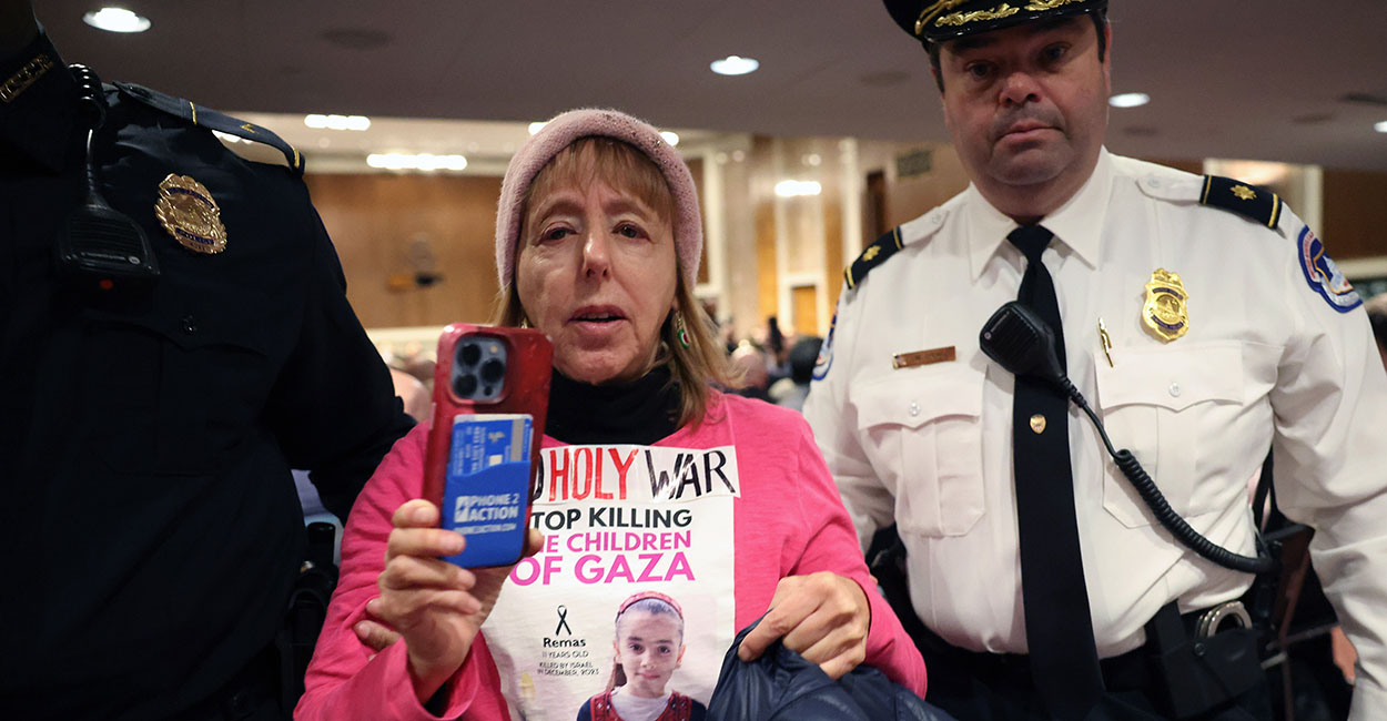 Code Pink co-founder Medea Benjamin has repeatedly gotten herself arrested for illegal protests, and the Center to Advance Security in America filed a request for the IRS to consider revoking the group's tax-exempt status for such activity.