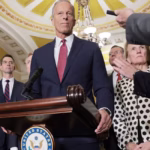 Several senators, including John Thune, at a press conference