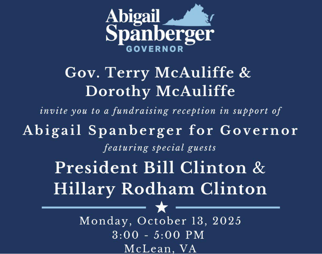 Clintons to Help Raise Funds for Spanberger in Virginia Governor’s Race
