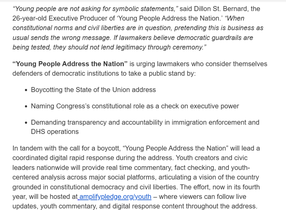 SOTU Boycott Urged by Gen Z Activist Group