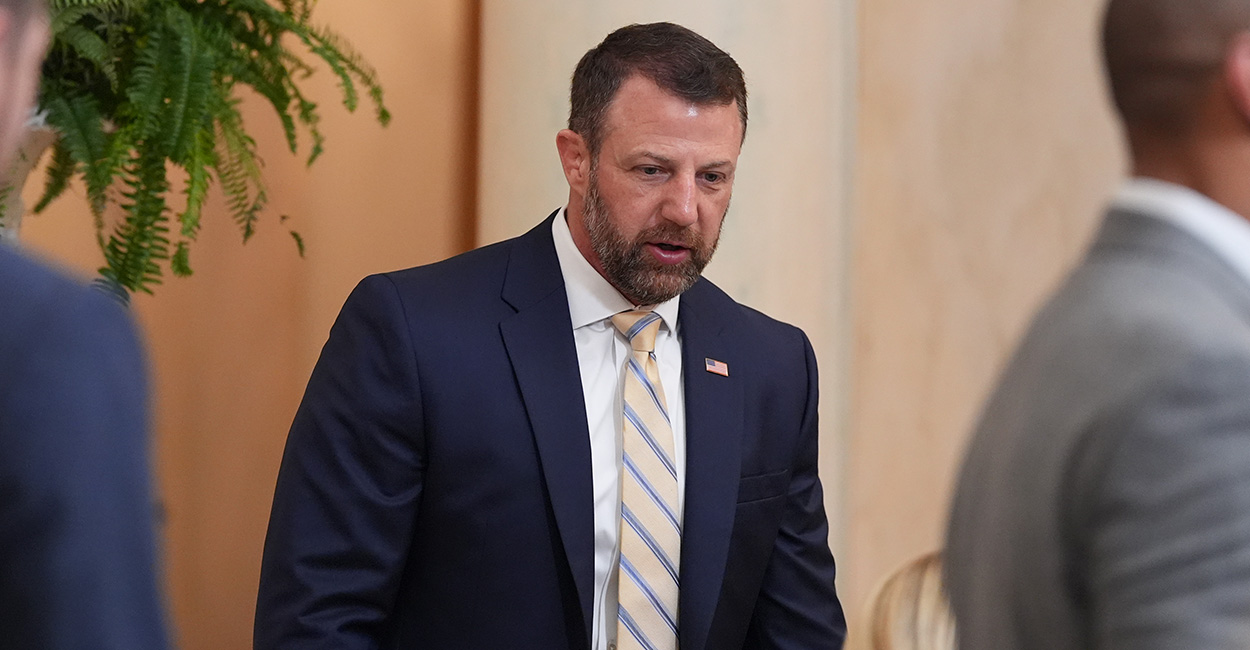 Markwayne Mullin walks.